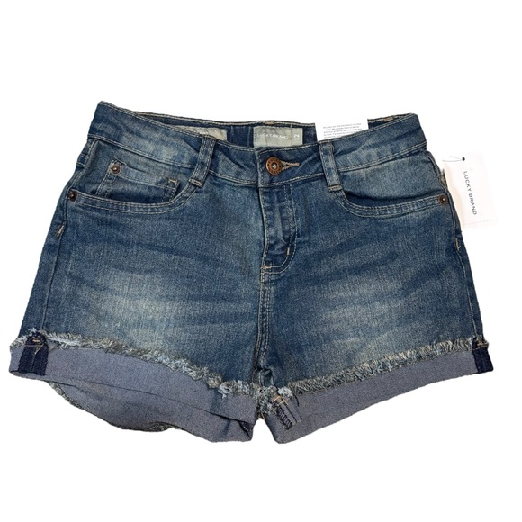 Lucky Brand Other - Lucky Brand Riley Short Blue Denim cuffed medium wash slim fit size girls 12